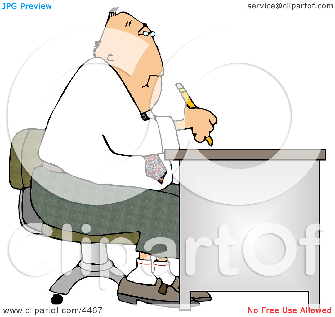 Businessman Working At A Desk Clipart By Djart  4467