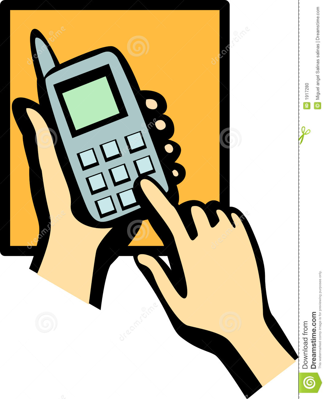 Cell Phone Dialing Vector Illustration Stock Photo   Image  1917280