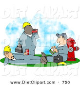 Clip Art Of A Trio Of Male Workers Taking A Lunch Break By Dennis Cox