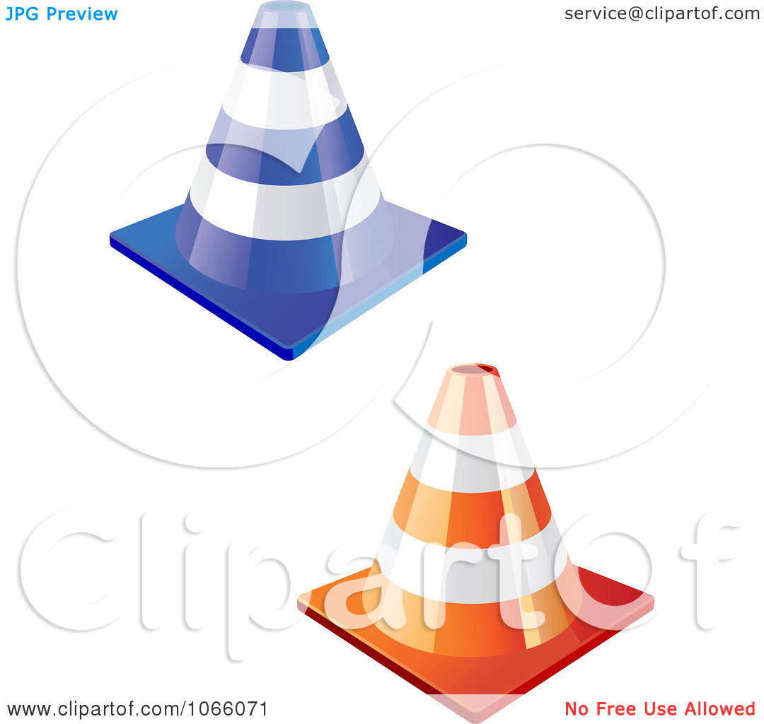 Clipart 3d Construction Cones   Royalty Free Vector Illustration By