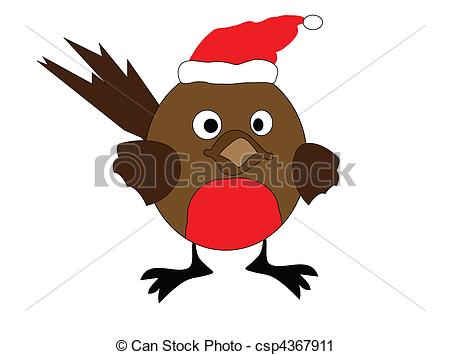 Clipart Of Robin Redbreast   An Illustration Of A Christmas Robin Red