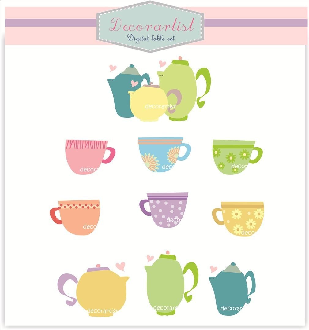 Clipart Tea Cup Tea Party Clip Art  Digital