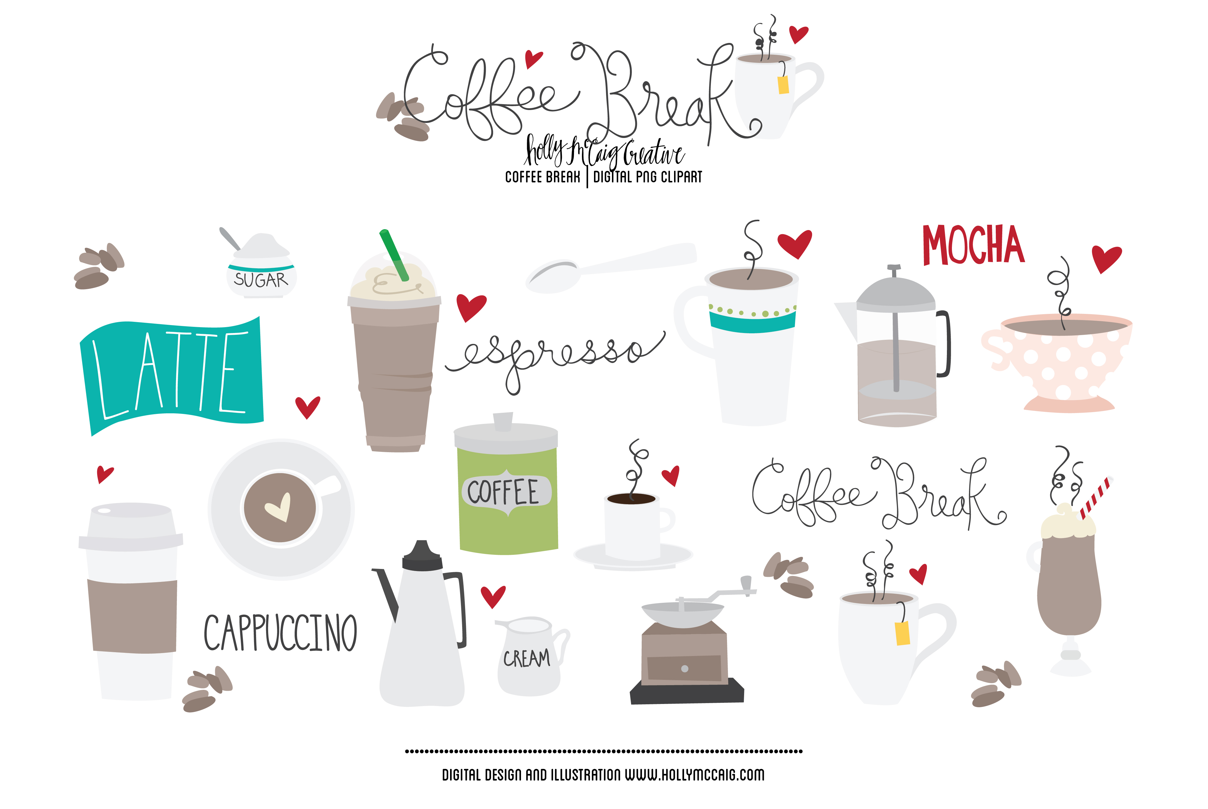 Coffee Break Png Clipart   Illustrations On Creative Market