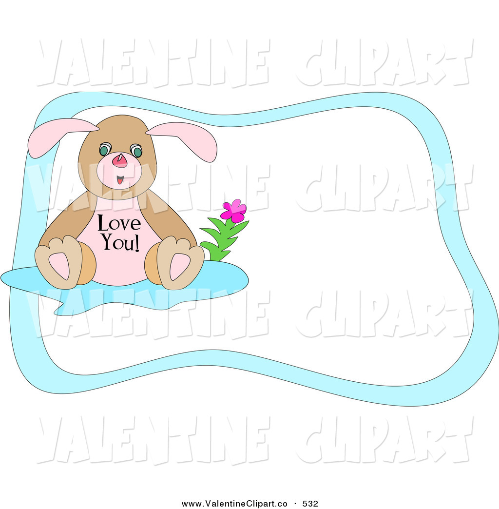 Cute Little Brown And Pink Bunny Rabbit With A Flower Wearing A Love    