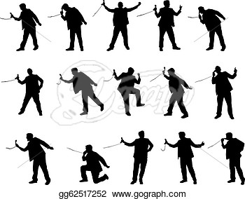Drawings Silhouette Of Man With Telephone Stock Illustration Clipart