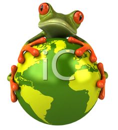 Earth Day Clipart   3d Frog Holding The Earth  This Is Similar To The
