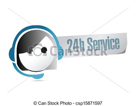 Eps Vectors Of 24 Hour Service Customer Support Illustration Design