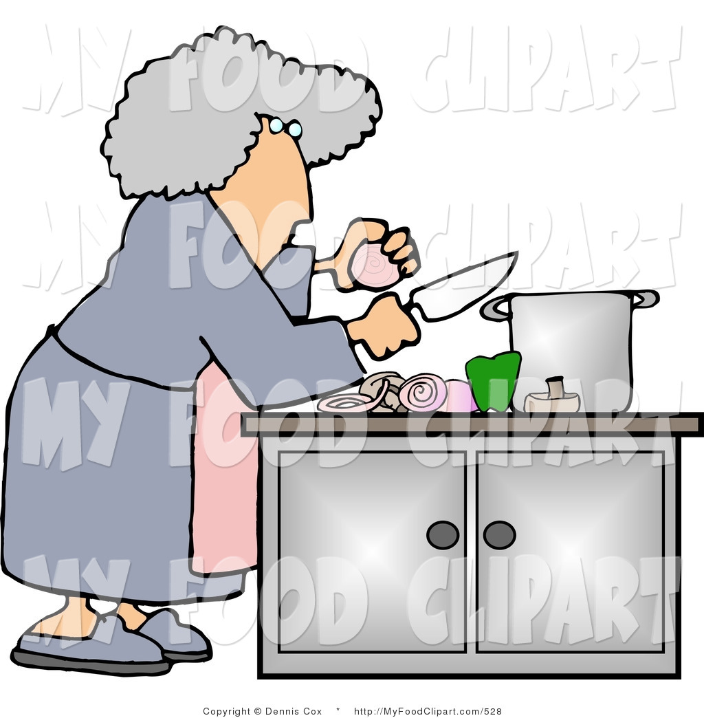 Larger Preview  Food Clip Art Of A Housewife Cooking A Meal For Dinner