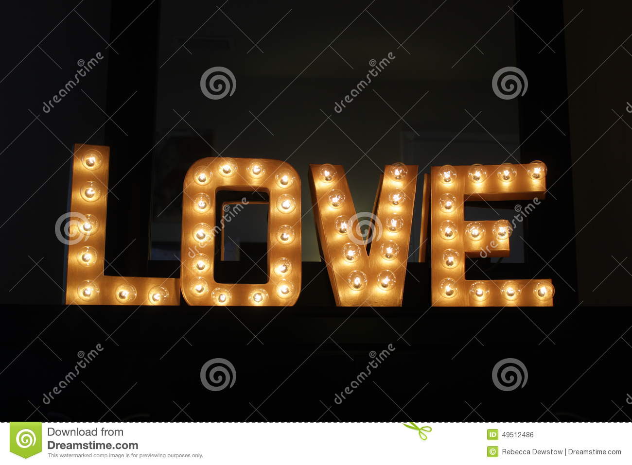 Lighted Love Sign Stock Photo   Image  49512486