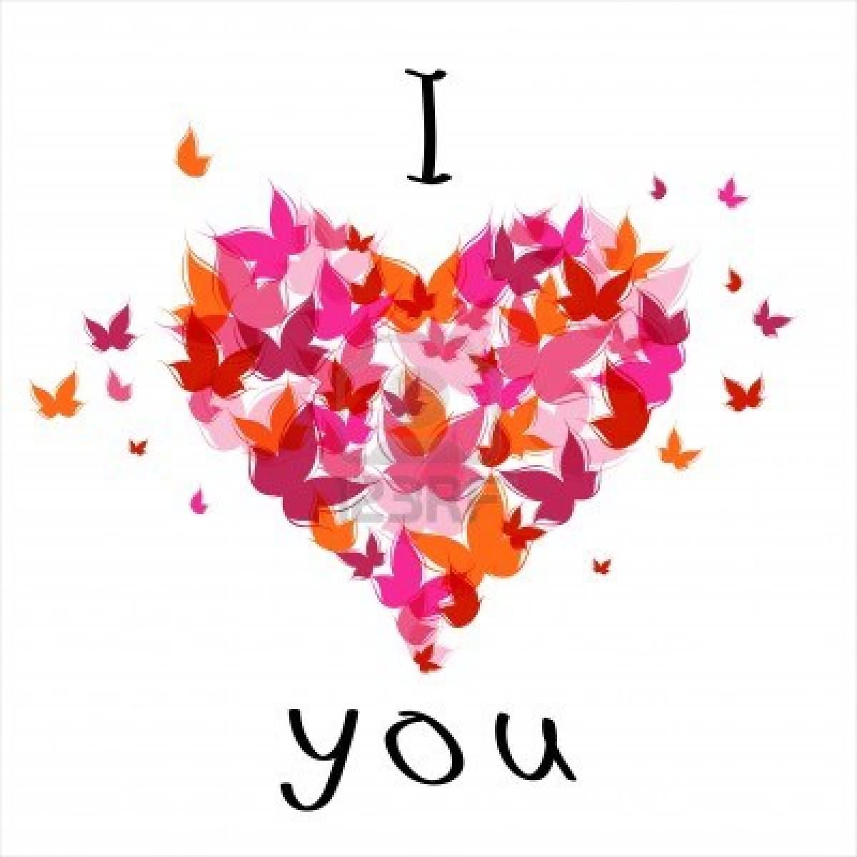 Love You Heart Of Butterflies Animated Graphic