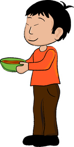 Lunch Clipart Image   Asian Student With Bowl Of Soup At Lunch Break