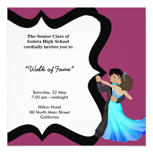 Prom Night Dance 5 25 Square Invitation Card   Zazzle