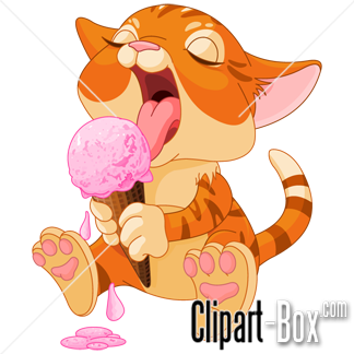Related Cat Eating Ice Cream Cliparts