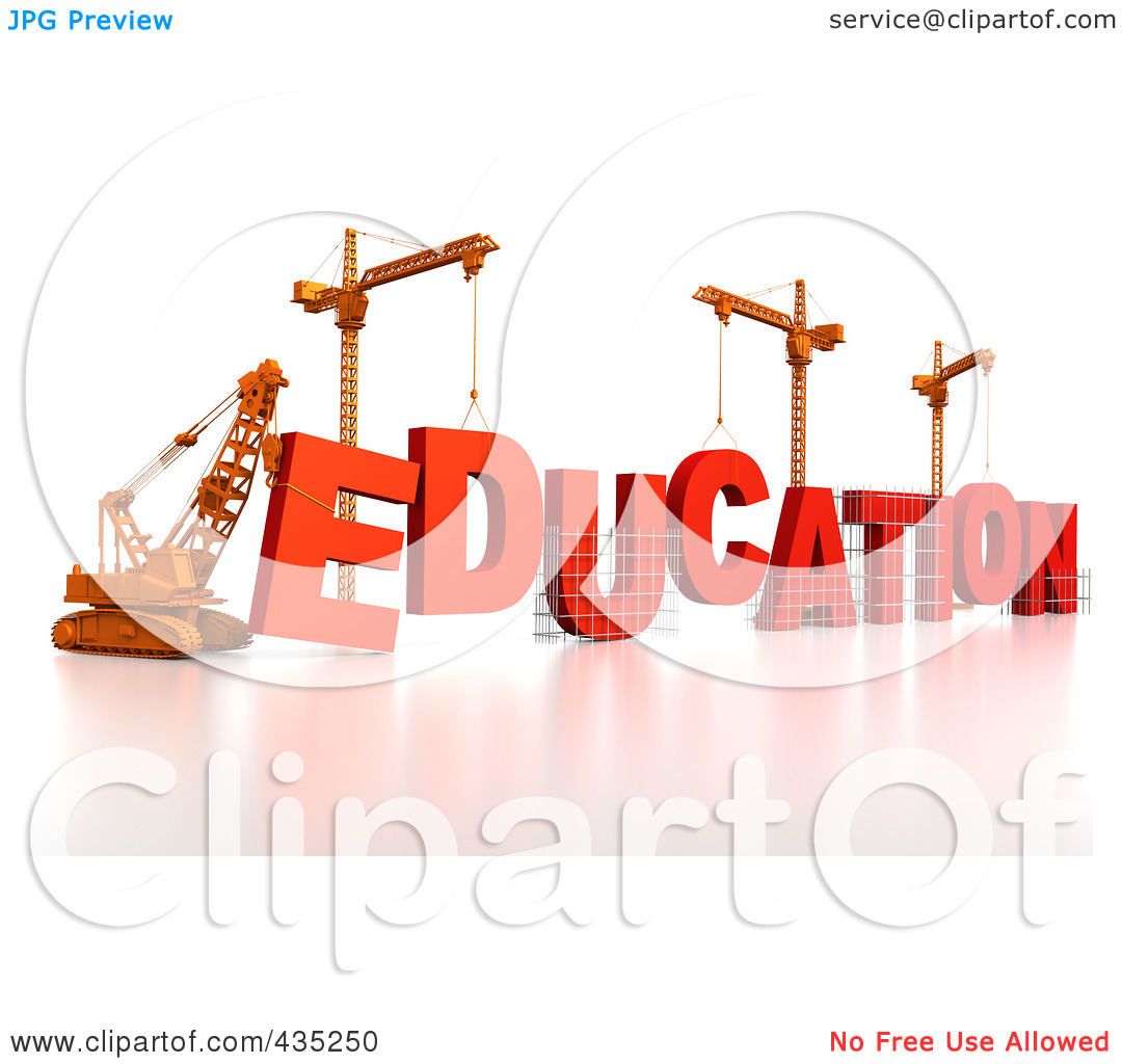 Royalty Free  Rf  Clipart Illustration Of A 3d Construction Cranes And
