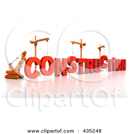 Royalty Free  Rf  Clipart Illustration Of A 3d Construction Cranes And