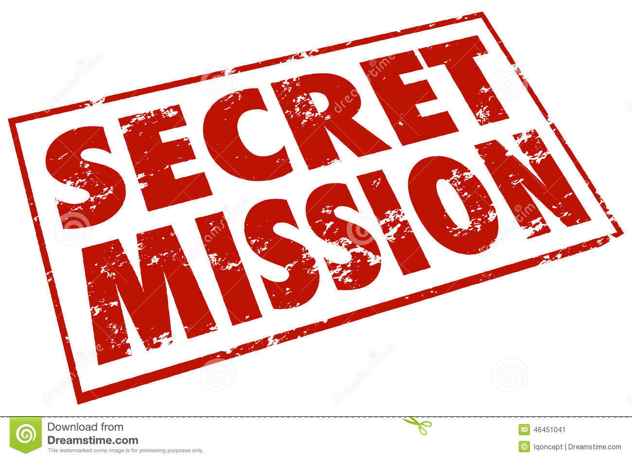 Secret Mission Red Stamp Words Assignment Job Task Stock Illustration