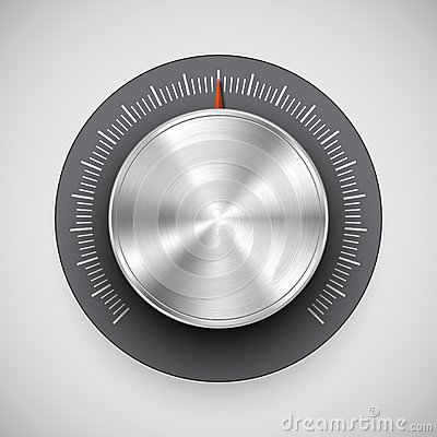 Technology Volume Button With Metal Texture Royalty Free Stock Photos