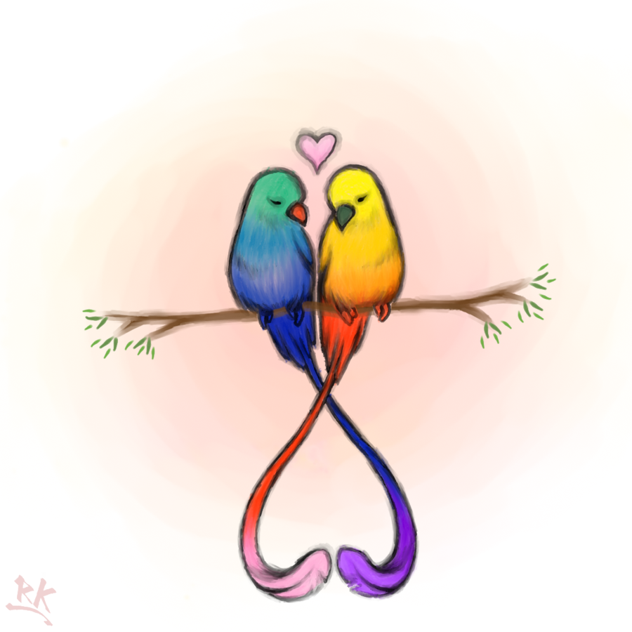 Two People In Love Drawings Love Birds By Raunikai D5bg2f3 Png