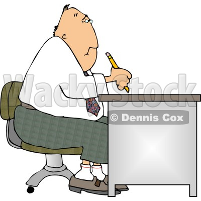 Work Desk Clipart Businessman Working At A Desk