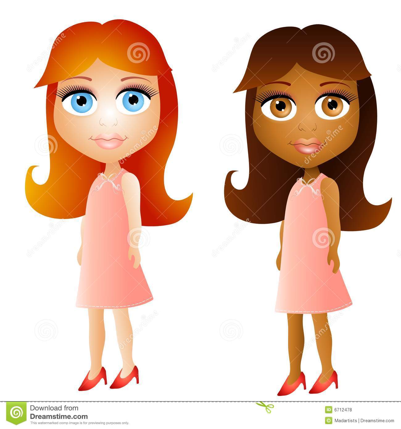 Cartoon Doll Face Girls Royalty Free Stock Photos   Image  6712478