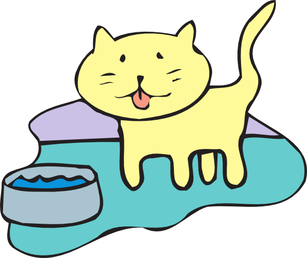Cat And Water Bowl Clip Art At Clker Com   Vector Clip Art Online