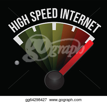 Clipart   High Speed Internet Speedometer Scoring High Speed  Stock