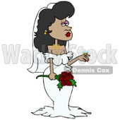 Clipart Illustration Of A Stunning Latina Bride In Her Wedding Dress