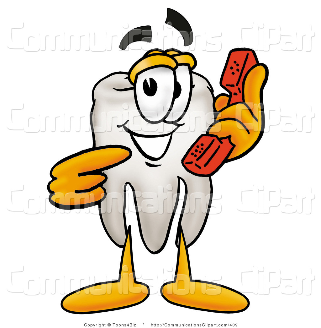 Communication Clipart Of A Dental Tooth Mascot Cartoon Character