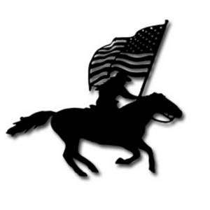 Description  Free Clipart Picture Of A Cowboy On A Horse With A Flag    