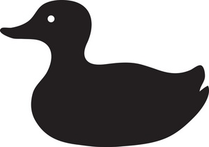 Duck Clipart Image   Black And White Cartoon Silhouette Of A Duck