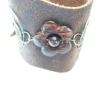 Handcrafted Leather Cuffs Boho Steampunk Western Shabby Chic  Vintage