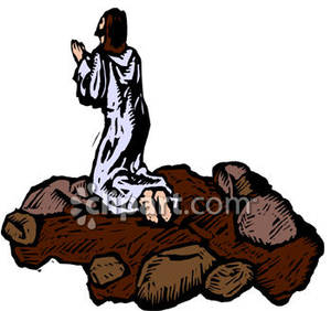 Jesus Praying   Royalty Free Clipart Picture