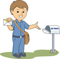 Mail Carrier Delivering To Mailbox 1 Clipart
