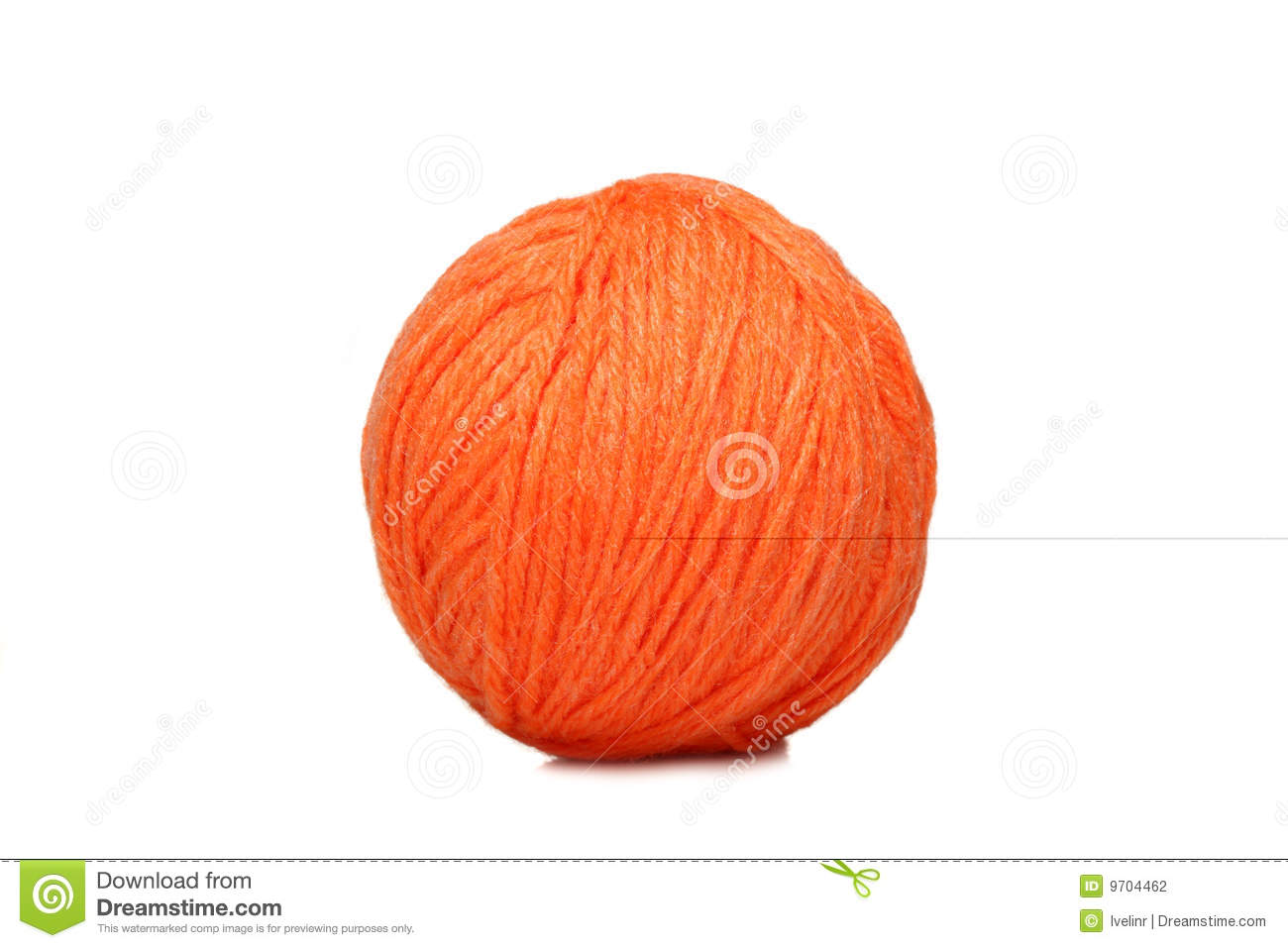 Orange Yarn Ball Over White Stock Photography   Image  9704462