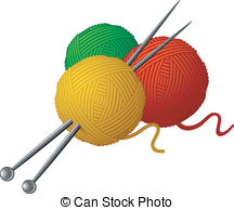 Skeins Of Wool And Knitting Needles Isolated Over White Eps