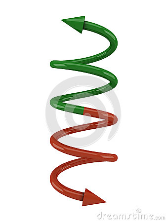 Spiral Green Red Line With Arrows Royalty Free Stock Images   Image