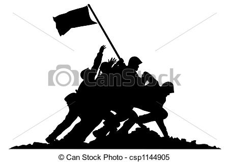 Stock Illustration   Soldiers With Flag   Stock Illustration Royalty