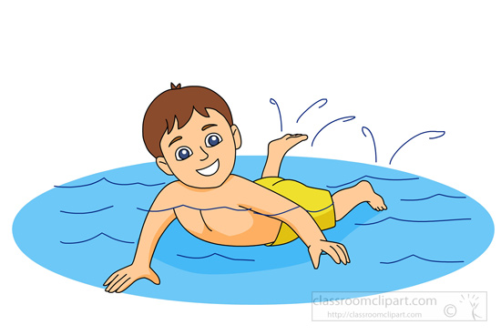 Swimming Clipart   Child Swimming In Shallow Water   Classroom Clipart