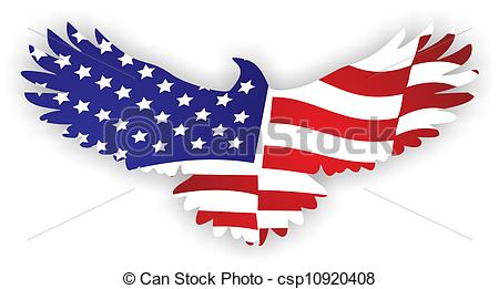 Vector   American Flag And Eagle Symbol   Stock Illustration Royalty