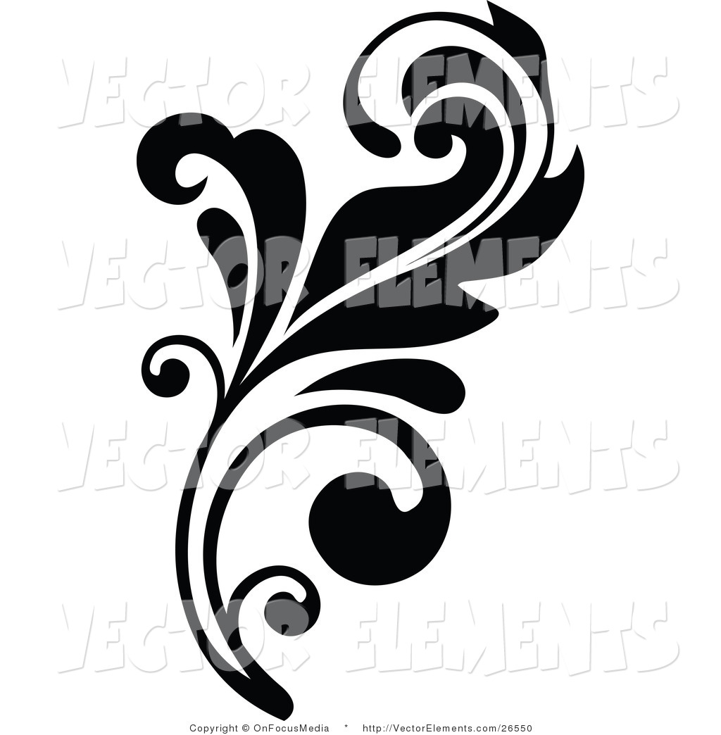 Vector Of A Black Flourish Design Icon By Onfocusmedia    26550