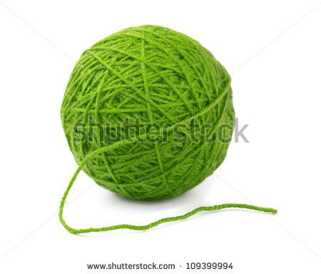 Yarn Clipart Black And White Green Wool Yarn Ball Isolated