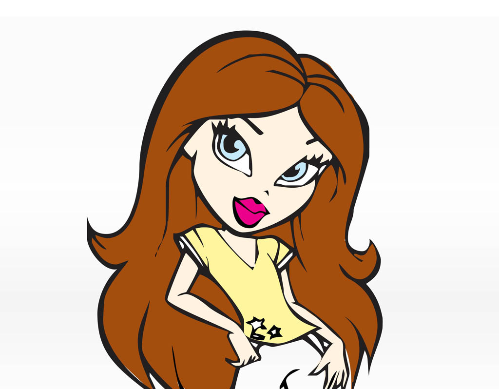 10 Cartoon Girl With Brown Hair Free Cliparts That You Can Download To