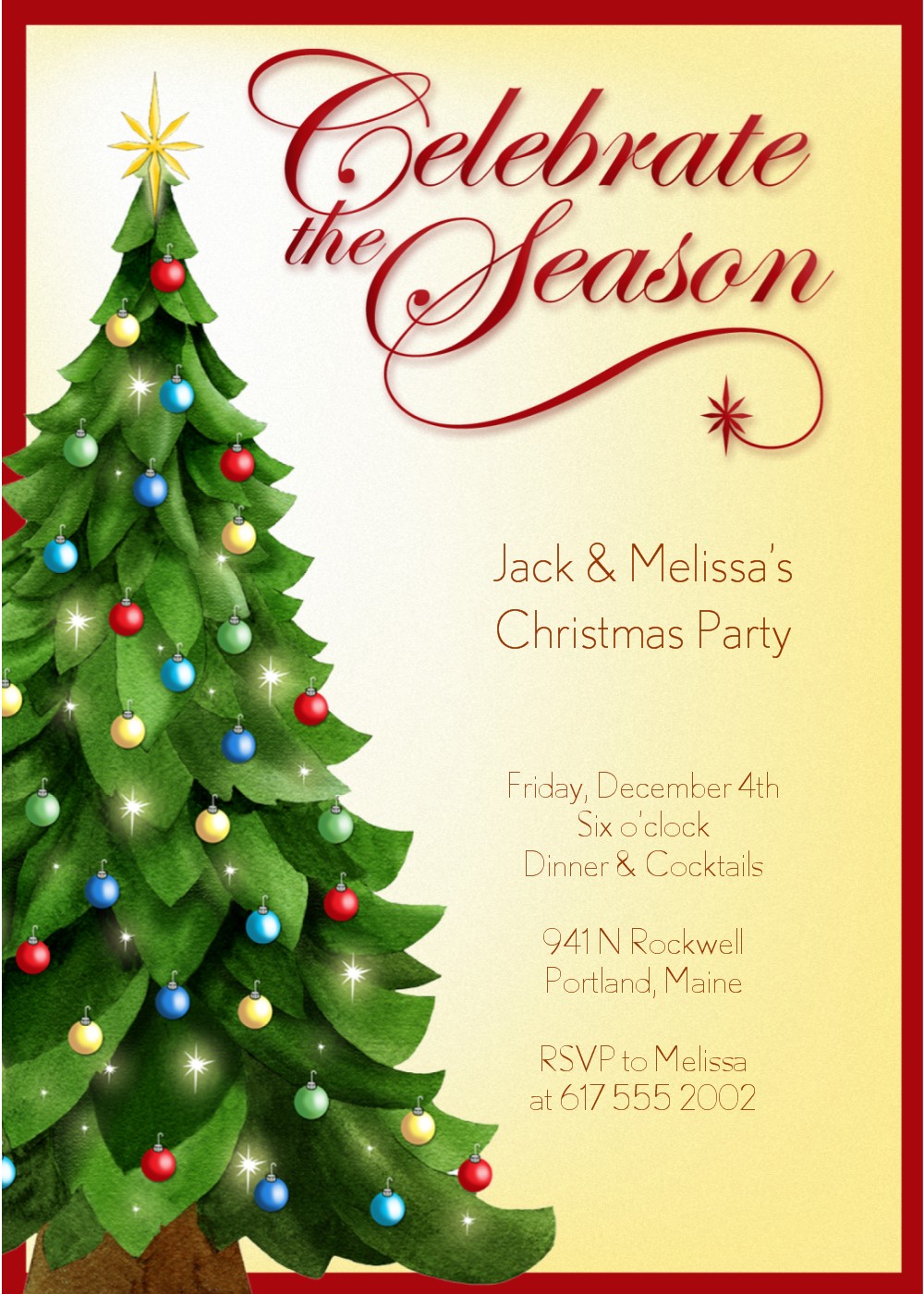 Christmas Tree Party Invitation