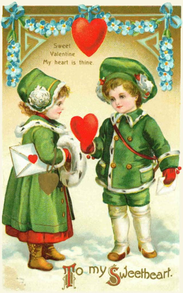 Clip Art Of A Vintage Sweetheart Valentine   Public Domain
