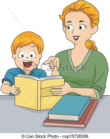 Clipart Of Homework Help   Illustration Of A Caucasian Mother Helping