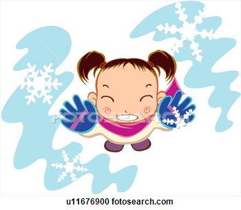 Clipart Of Pupil Childhood 6 13years Old Snow Activity Winter    