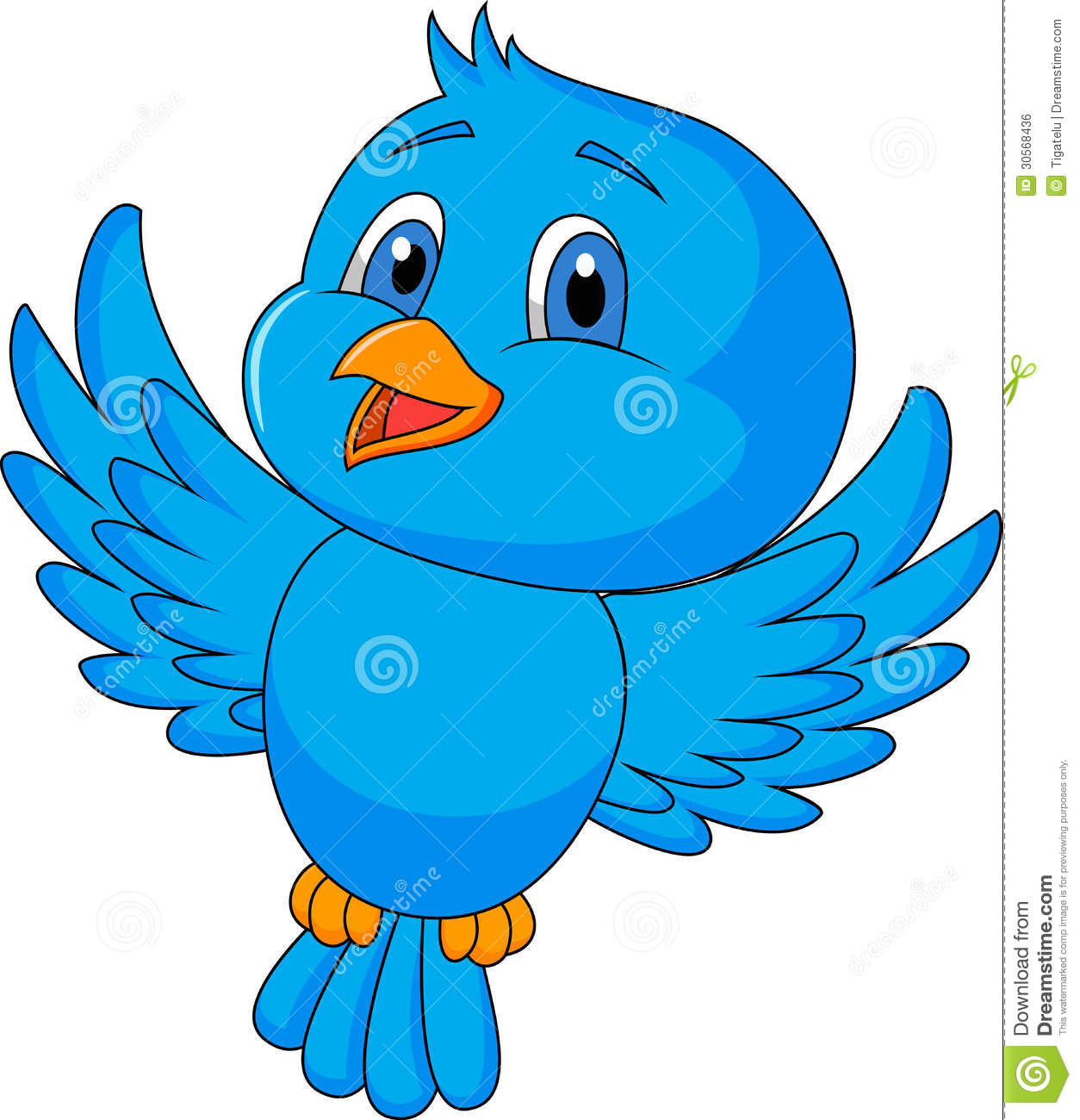 Cute Blue Bird Cartoon Royalty Free Stock Image   Image  30568436