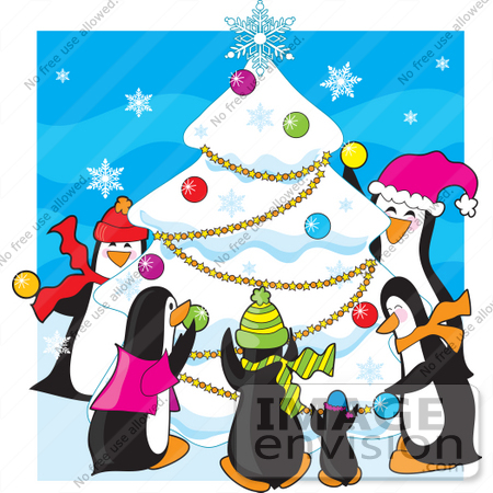 Family Decorating Christmas Tree Clipart 33518 Christmas Clipart Of A