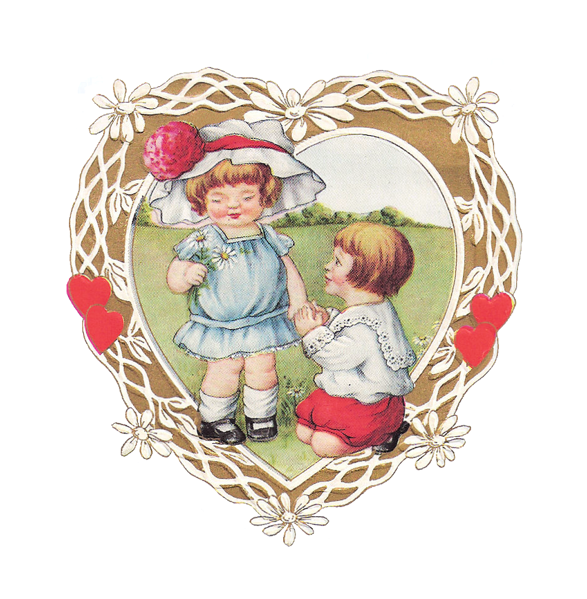Free Valentine Clip Art  Vintage Valentine S Day Greeting Card With