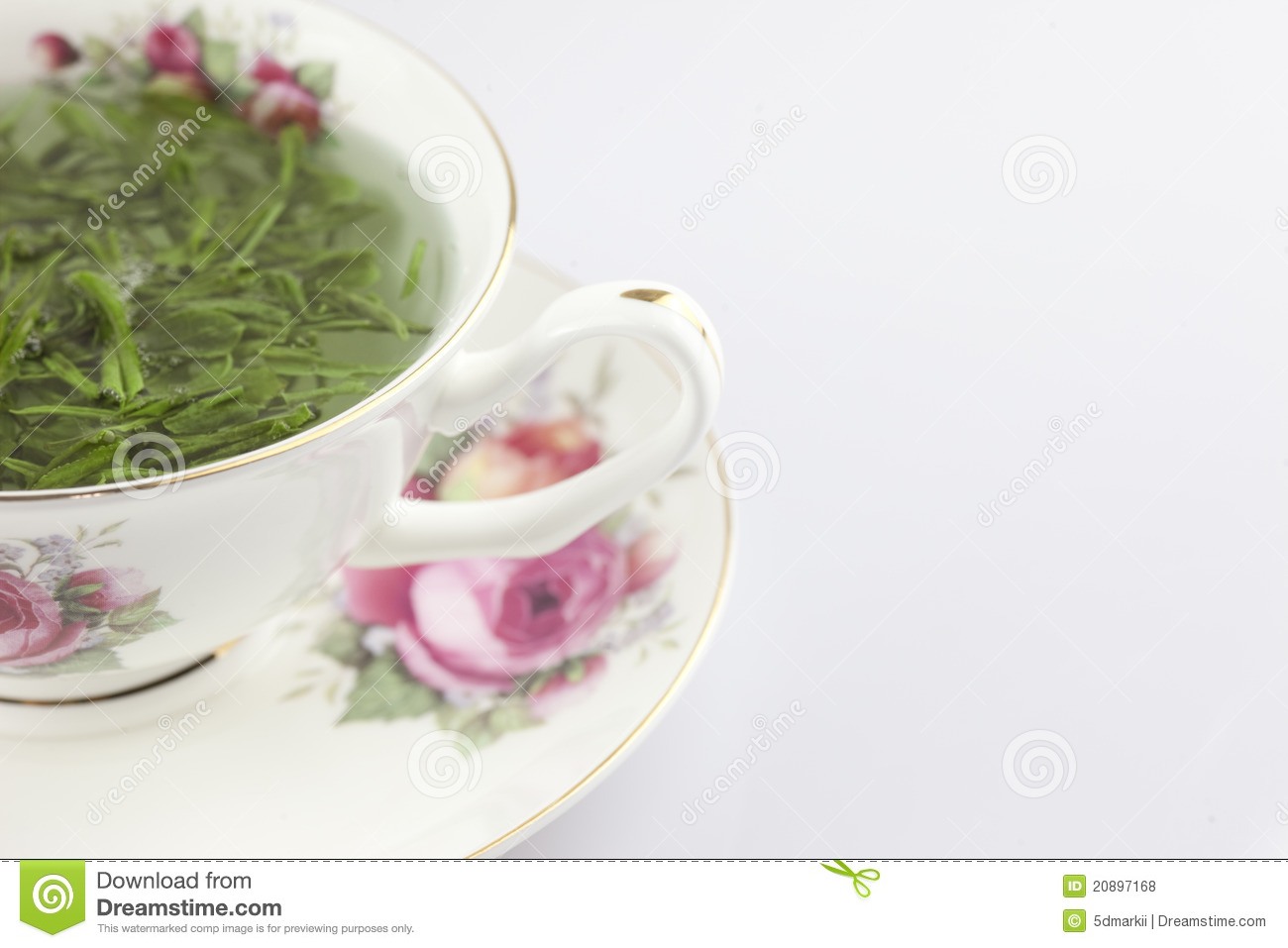 Green Chinese Tea In The Chinese China Cup